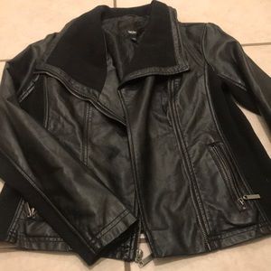 Faux Leather Jacket Black Mossimo M